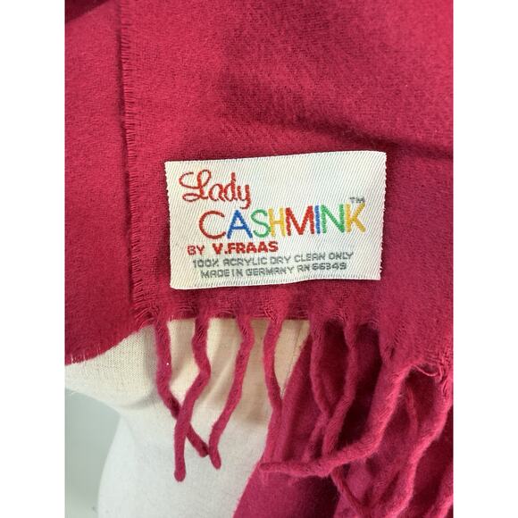 Women's V Fraas Cashmink Made in Germany Super Soft Pink Scarf - Picture 3 of 5